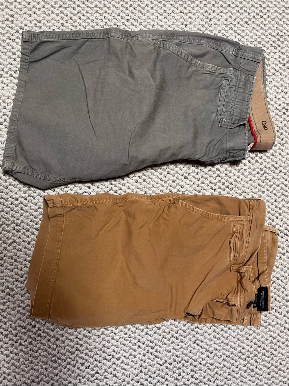 GAP Men's Gray and Brown Chino Shorts Pair